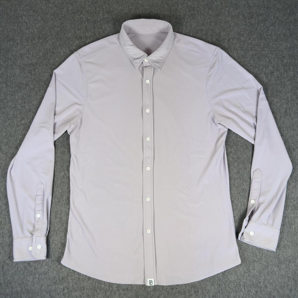 Born Primitive Shirt Mens Large Purple Solid Long Sleeve Button Up Stretch